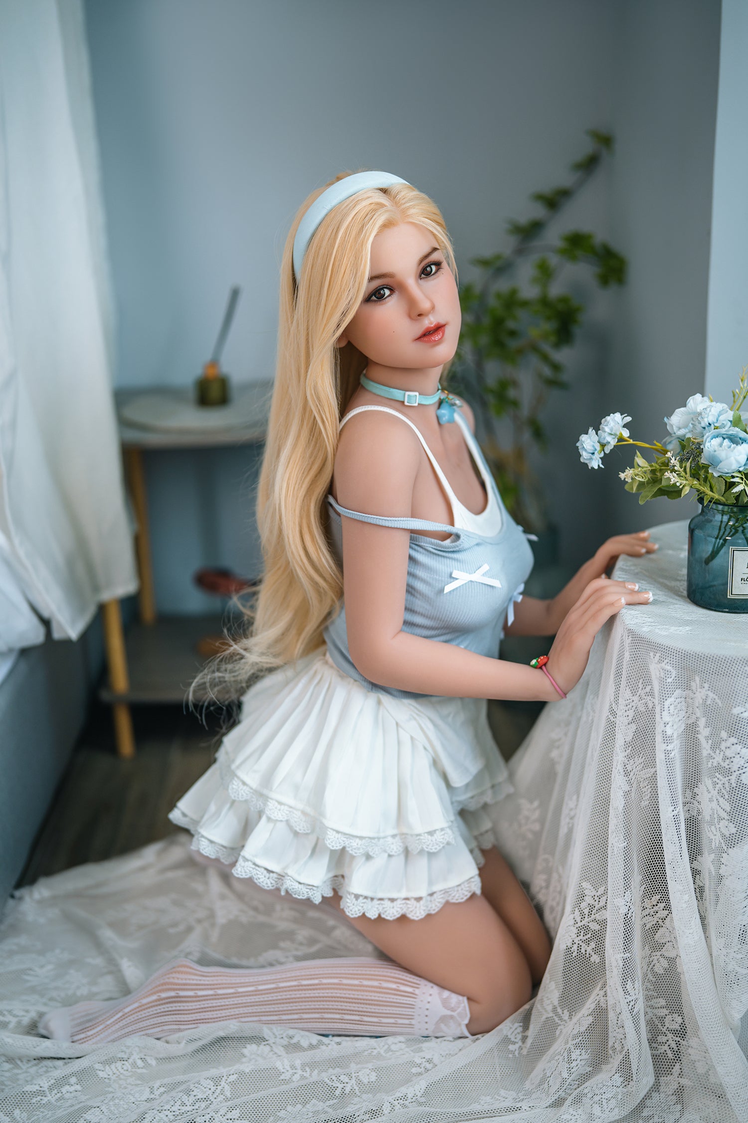 Isla-150cm/4ft11 Movable Jaw Transplanted Hair Silicone Head Sex Doll (Customizable)