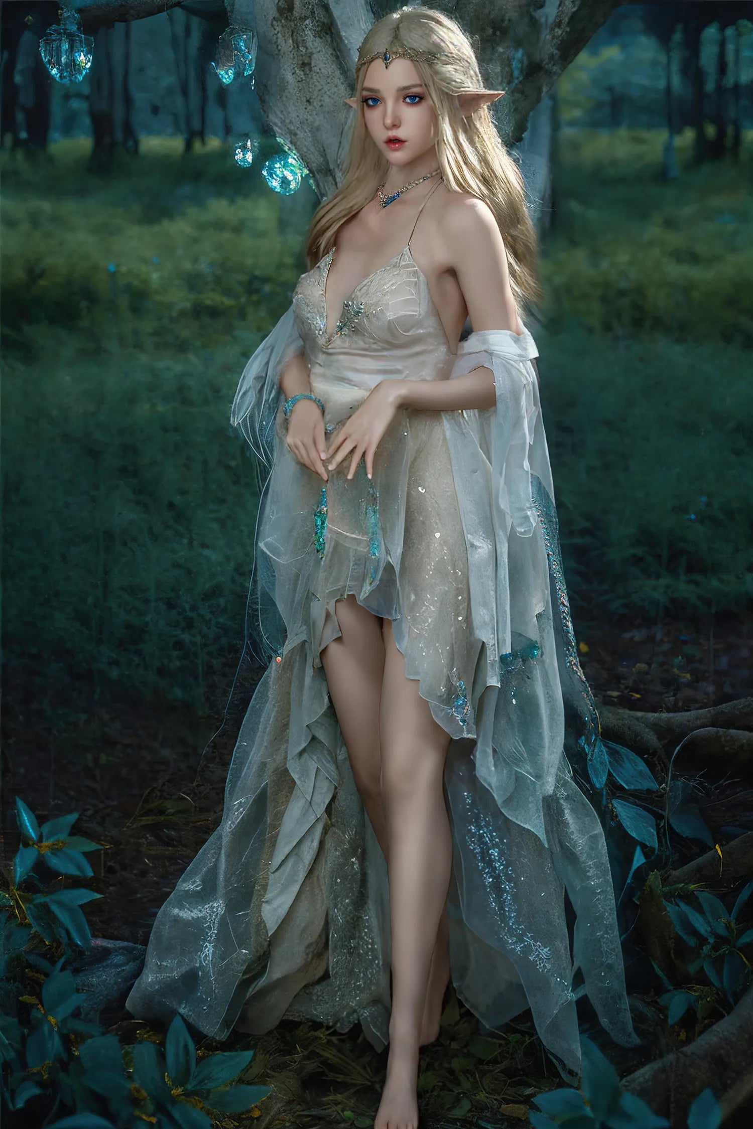 Ivy-150cm/4ft11 Movable Jaw Silicone Head Sex Doll (Customizable)