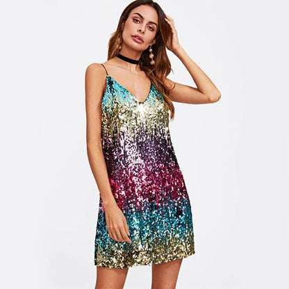 Sex Doll - Colorful Sequin Party Club Dress - Product Image