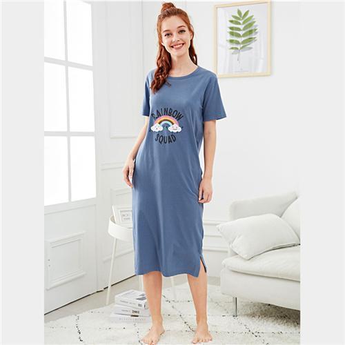 Sex Doll - Rainbow Letter Print Night Dress - Product Image