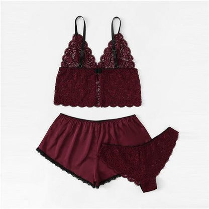 Sex Doll - Sexy Floral Lace Lingerie Set - Product Image