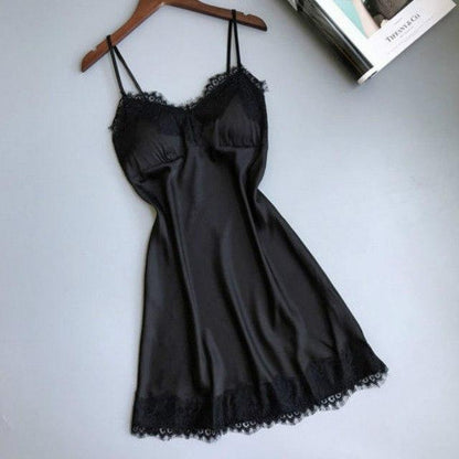 Sex Doll - Sexy Lace Sleepwear V Neck Dress Strap - Product Image