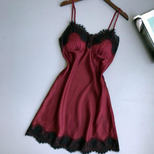 Sex Doll - Sexy Lace Sleepwear V Neck Dress Strap - Product Image